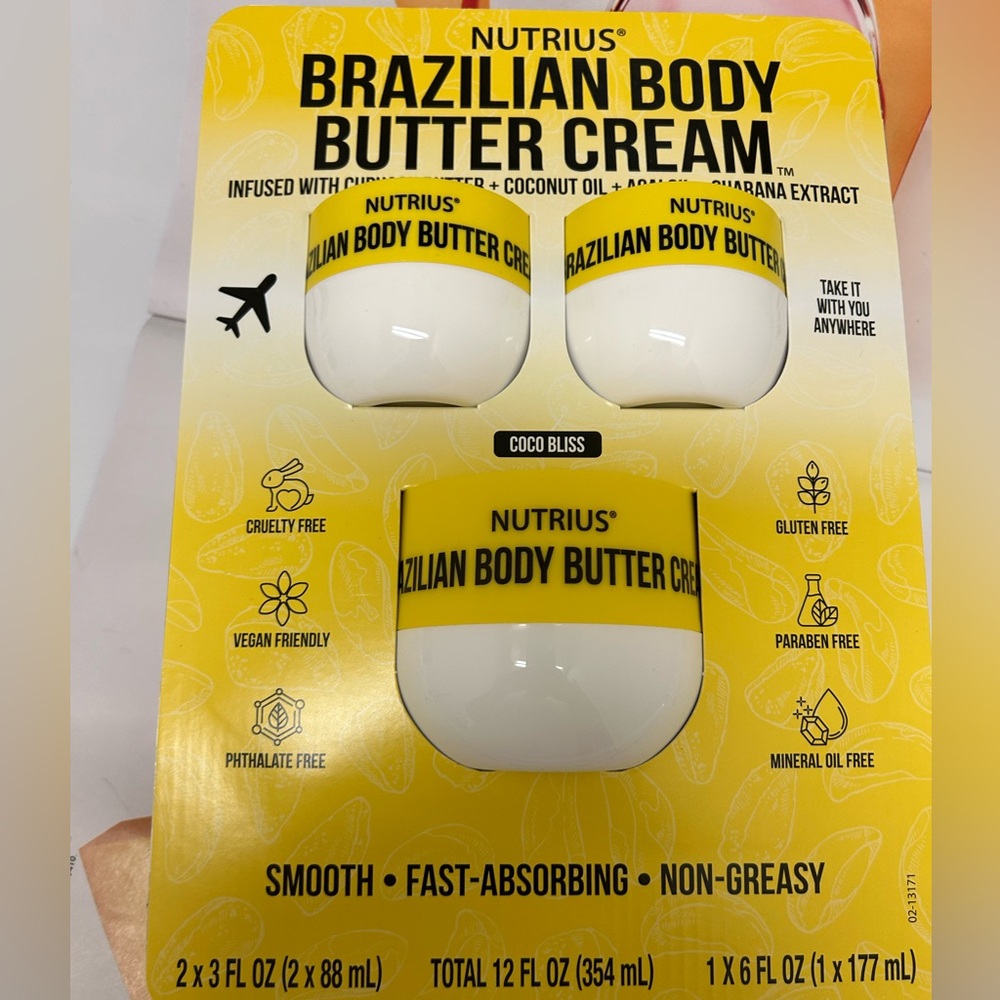 NWT Brazilian Body Butter Cream - 3 Piece Set total 353 ml new sealed